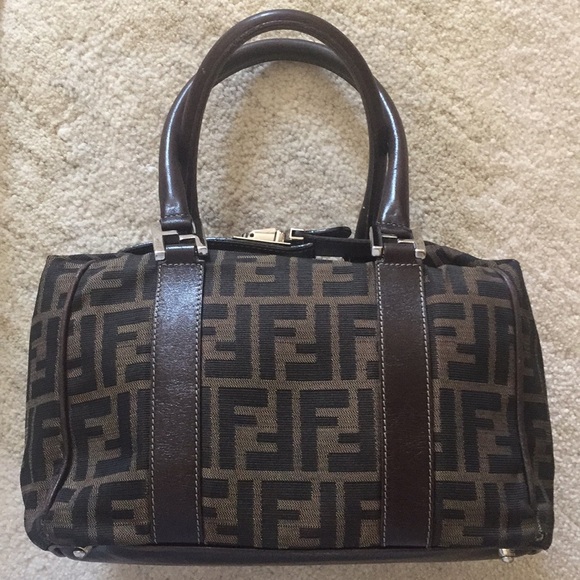 fendi zucca boston bag
